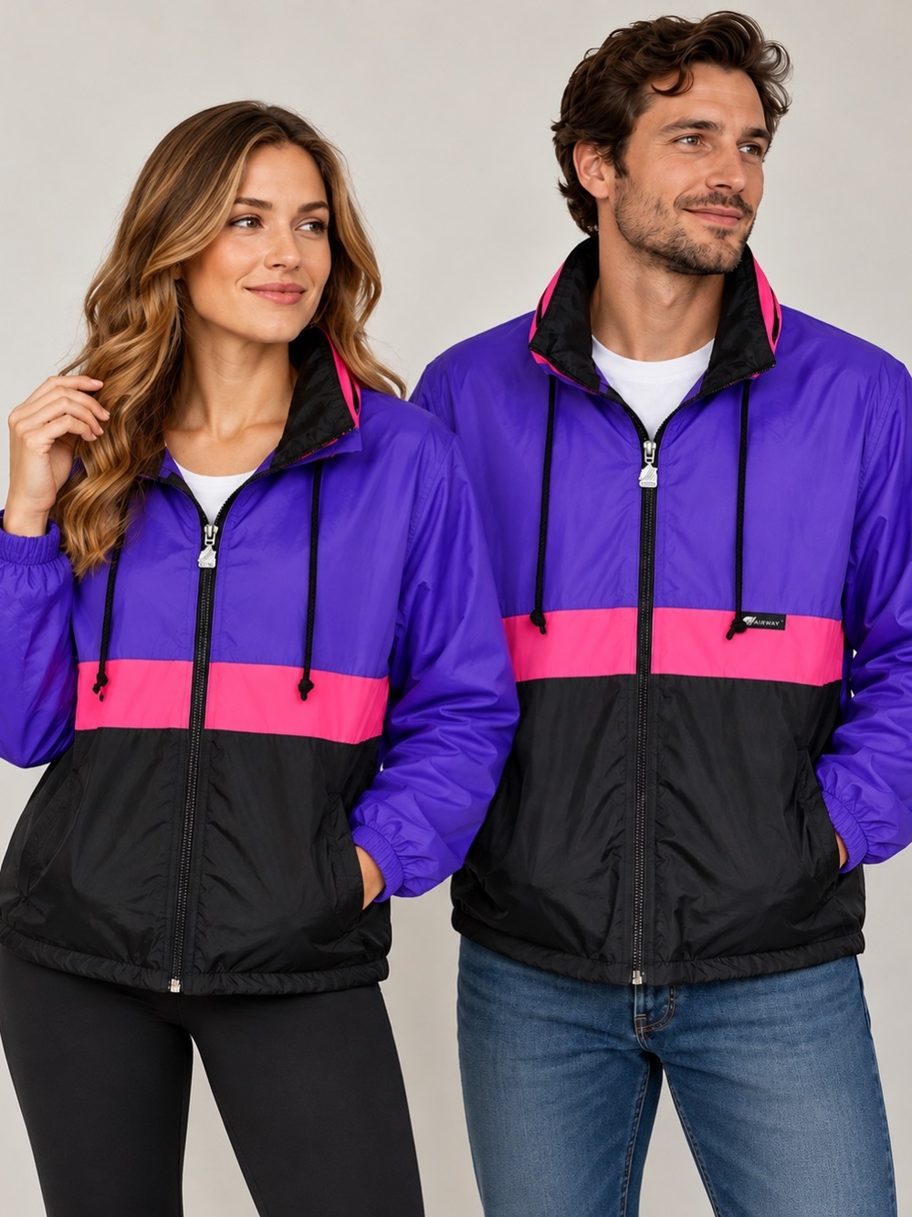 Vintage 80’s K-Way Colorblock Windbreaker Jacket / Retro